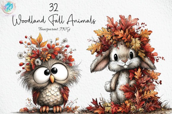 Download Whimsical Woodland Fall Animals Clipart - Fall Collection