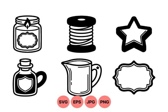 Download Vintage Craft Supply Clipart Pack - Vintage Collection