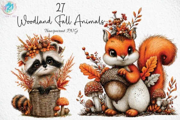 Download Whimsical Woodland Fall Animals PNG - Fall Collection