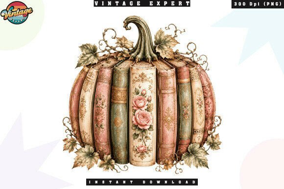 Download Book Pumpkin Vintage Autumn PNG - Vintage Collection