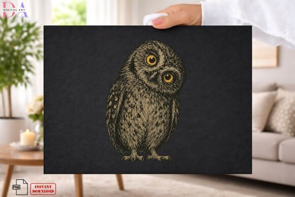 Download Vintage Owl Woodland PNG - Vintage Collection