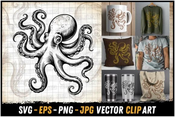 Download Mystic Octopus Ocean Graphic SVG - Octopus Collection