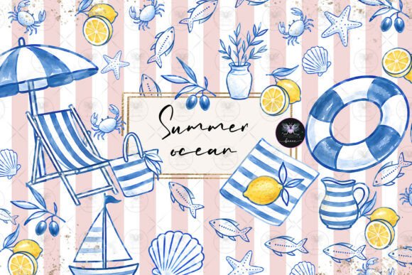 Download Summer Sea Ocean Clipart Watercolor - Summer Collection
