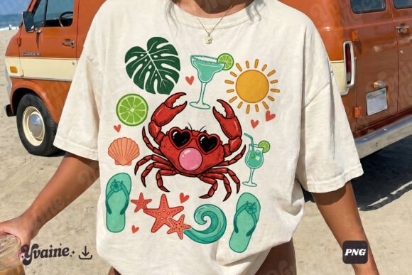 Download Funny Summer Crab Coastal Beach SVG PNG - Summer Collection