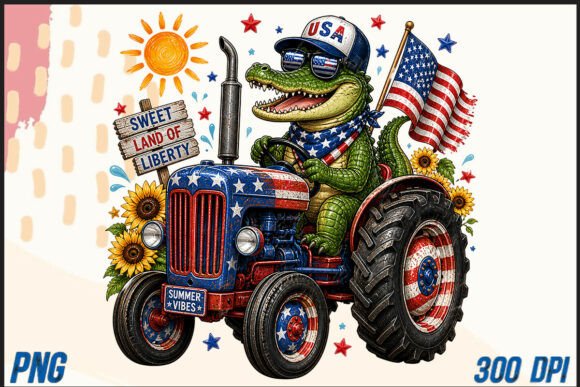 Download Summer Tractor with Alligator PNG - Summer Collection