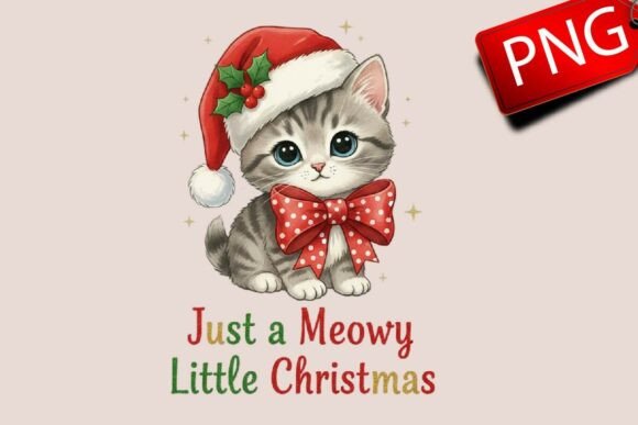 Download Christmas Vintage Cat Santa PNG - Vintage Collection