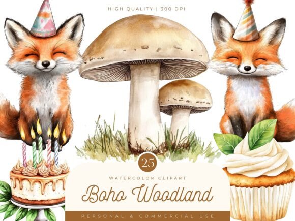 Download Watercolor Boho Woodland Clipart - Woodland clipart Collection