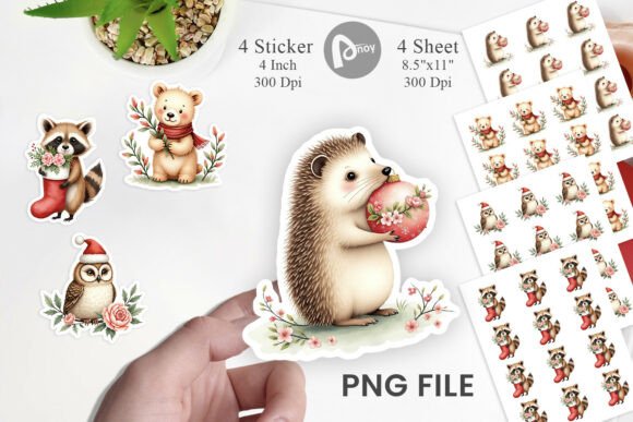Download Sticker Vintage Christmas Animals - Vintage Collection