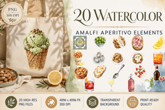 Download Amalfi Aperitivo Italian Summer Clipart - Summer Collection