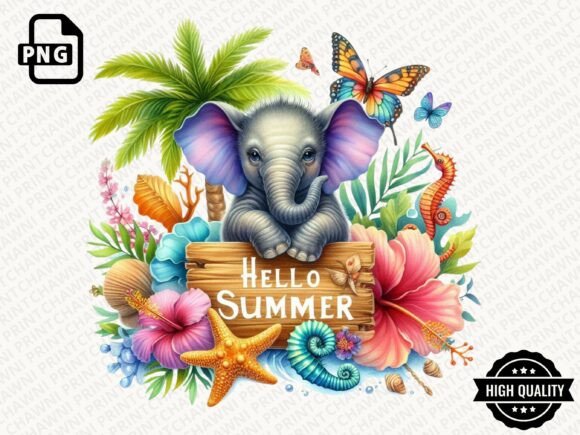 Download Hello Summer Animal Clipart PNG - Summer Collection