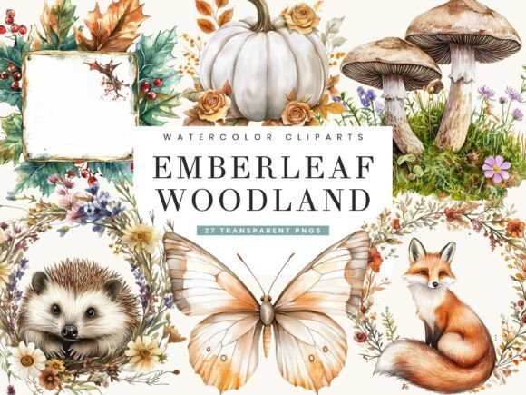 Download Watercolor Emberleaf Woodland Clipart - Woodland clipart Collection