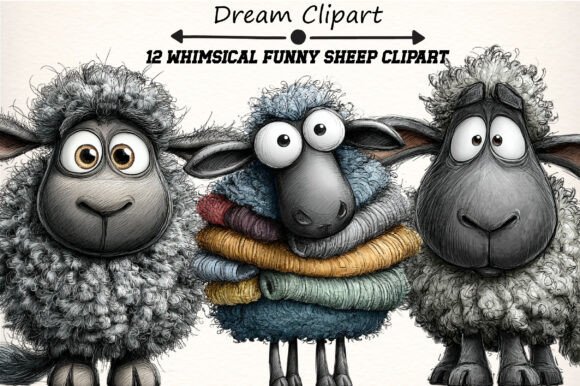 Download Whimsical Funny Sheep Clipart - Sheep Collection