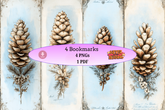 Download Vintage Pinecone Bookmark Set - Vintage Collection