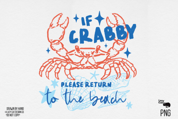 Download Summer Beach Crab Hand Drawn PNG - Summer Collection
