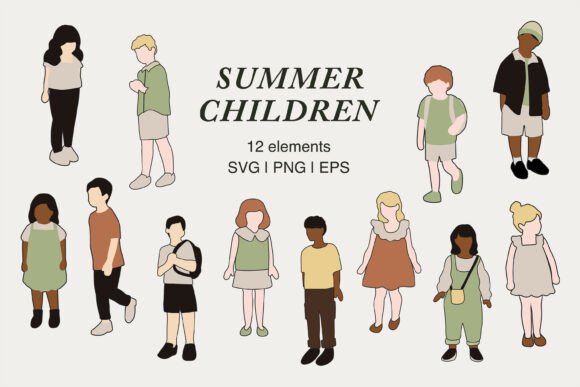 Download Summer Children Illustration ClipArt Set - Summer Collection