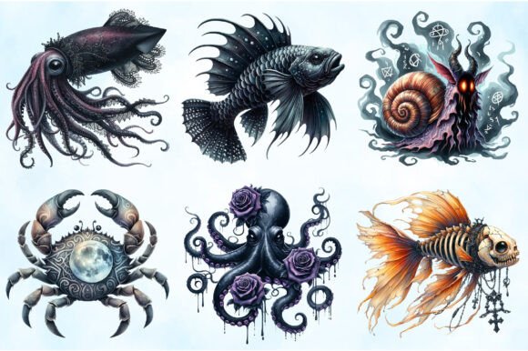 Download Summer Gothic Beach Aquatic Animals - Summer Collection
