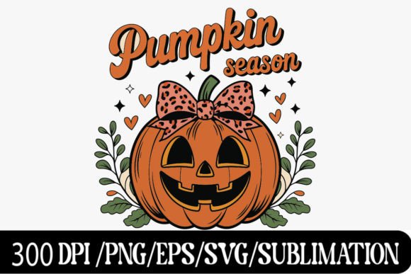 Download Pumpkin Season Retro Fall Pumpkin Bow - Fall Collection