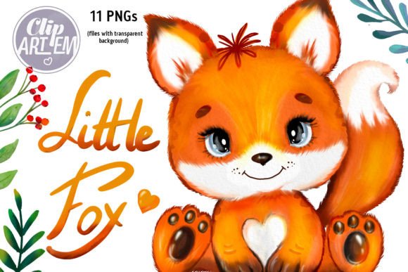 Download Baby Fox Watercolor PNG Fall Floral Set - Fall Collection