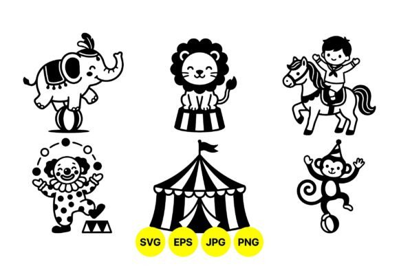 Download Vintage Circus Animal Clipart Set - Vintage Collection