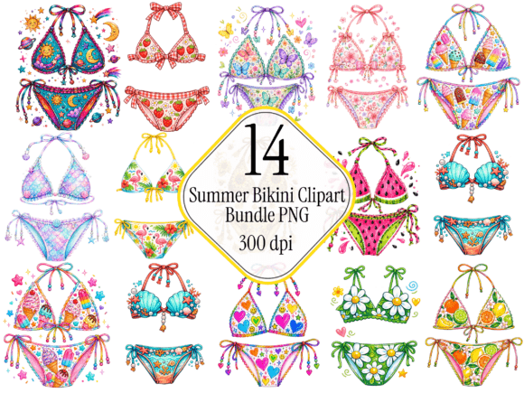 Download Summer Bikini Clipart Bundle PNG - Summer Collection