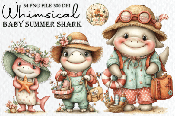 Download Whimsical Baby Summer Shark Clipart - Summer Collection