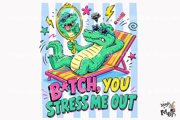 Download Funny Stressed Crocodile Summer PNG - Summer Collection