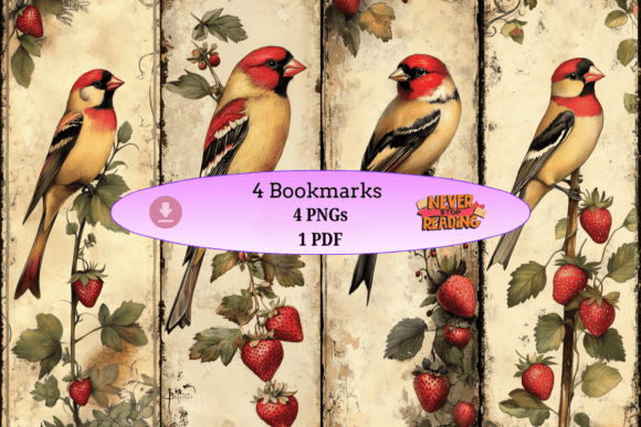 Download Songbirds and Strawberries Vintage Bookm - Vintage Collection