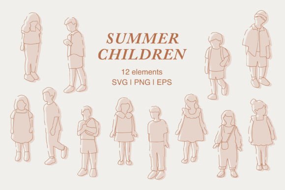 Download Summer Children Illustration ClipArt Set - Summer Collection