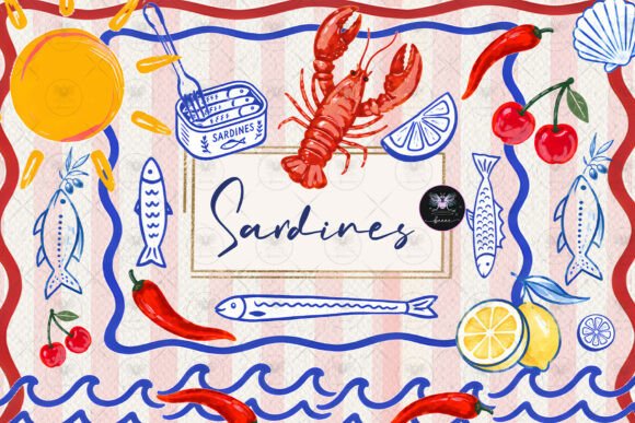 Download Sardine Summer Ocean Clipart Watercolor - Summer Collection
