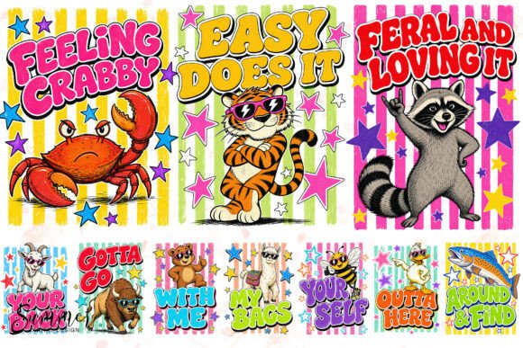 Download Retro Summer Animal Pun Sublimation PNGs - Summer Collection