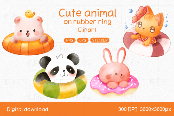 Download Cute Animal Clipart: Summer Fun - Summer Collection