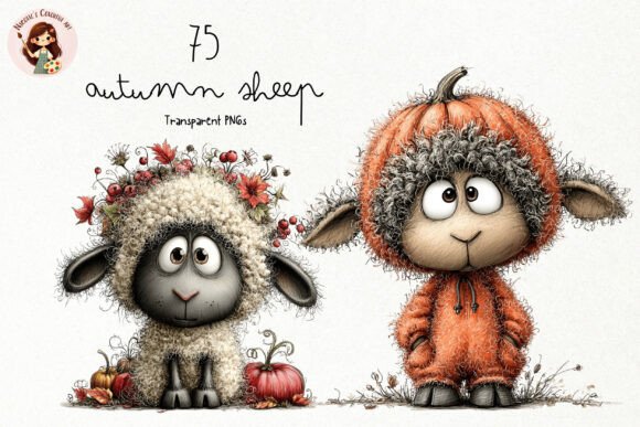 Download Cute Autumn Fuzzy Sheep PNG Clipart - Sheep Collection