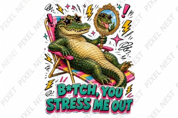 Download Funny Stressed Crocodile Summer PNG - Summer Collection