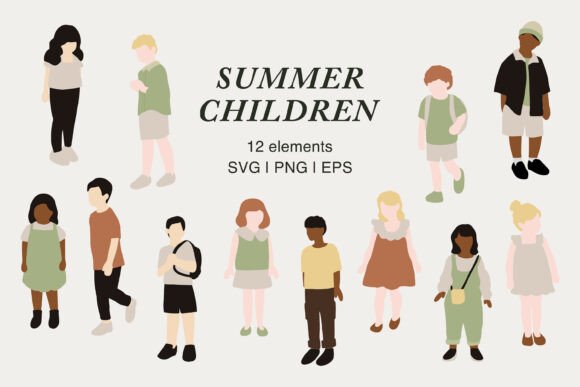 Download Summer Children Illustration ClipArt Set - Summer Collection